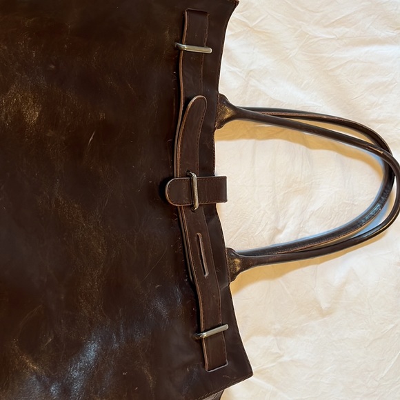 Women’s Furla Brown Leather Satchel with snap close. Made in Italy. Classy! - Picture 4 of 9